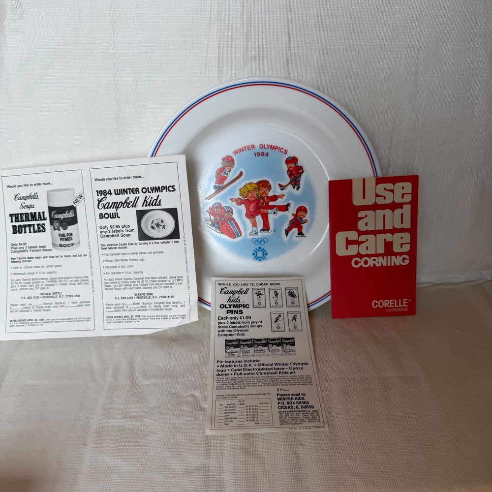 1984 Winter Olympics‎ Campbell Kids Soup Bowl Sarajevo Corelle